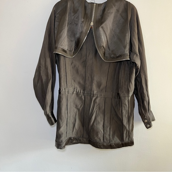 Alexander Wang Size 2 Full Zip Hooded Oversized Dress Green - Picture 3 of 16